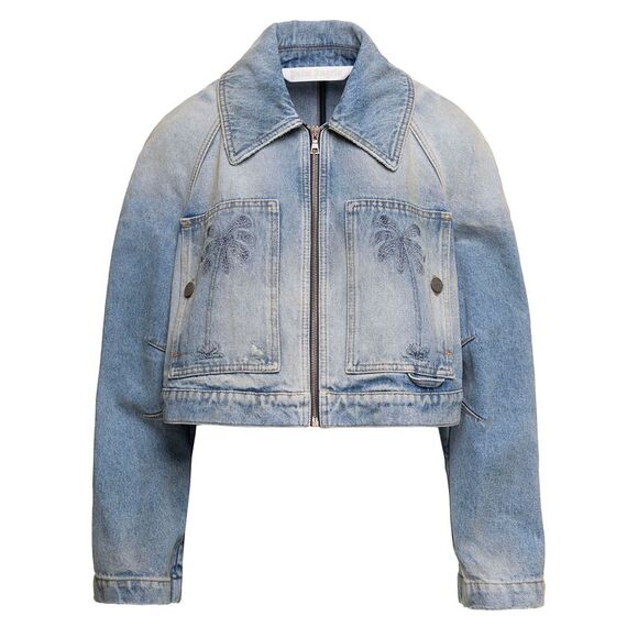 Palm Angels Women Paris Lw Cropped Denim Jacket